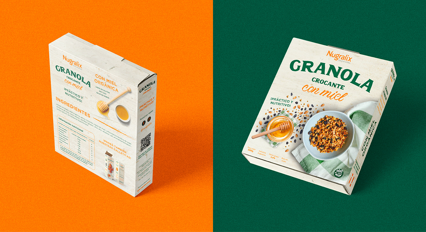 argentina branding  Cereal cookies design Food  granola honey miel Packaging