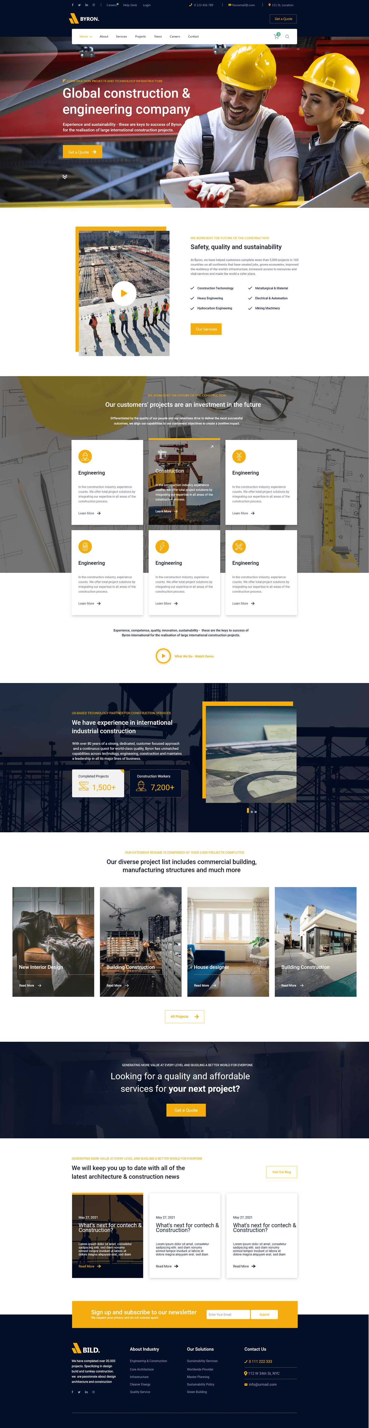 adobexd blackandyellow construction Construction Web Design Figma Web Web Design  Webdesign Website wordpress