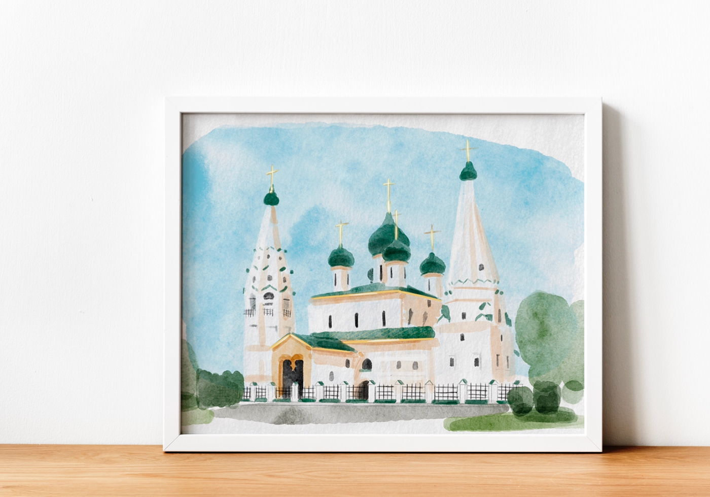 church culture Russia watercolour