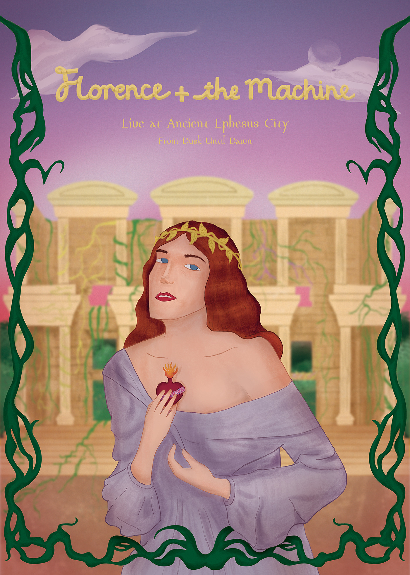 Florence and the machine Florence Welch ILLUSTRATION  poster art gig poster illustrated poster music poster