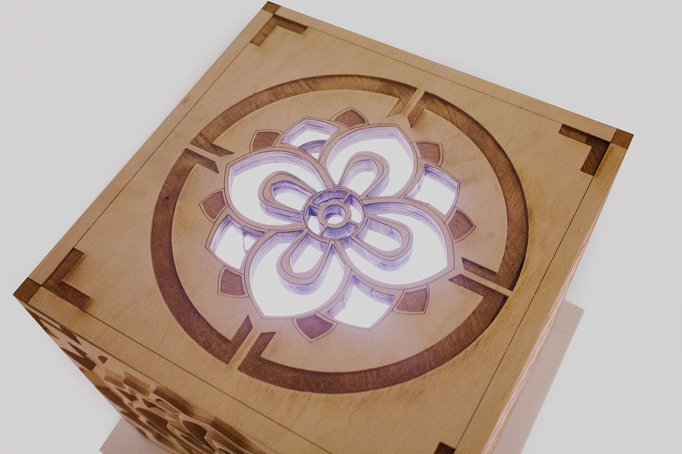 cnc laser cut lighting Lamp box design decor wood lightbox SAIC 10x10