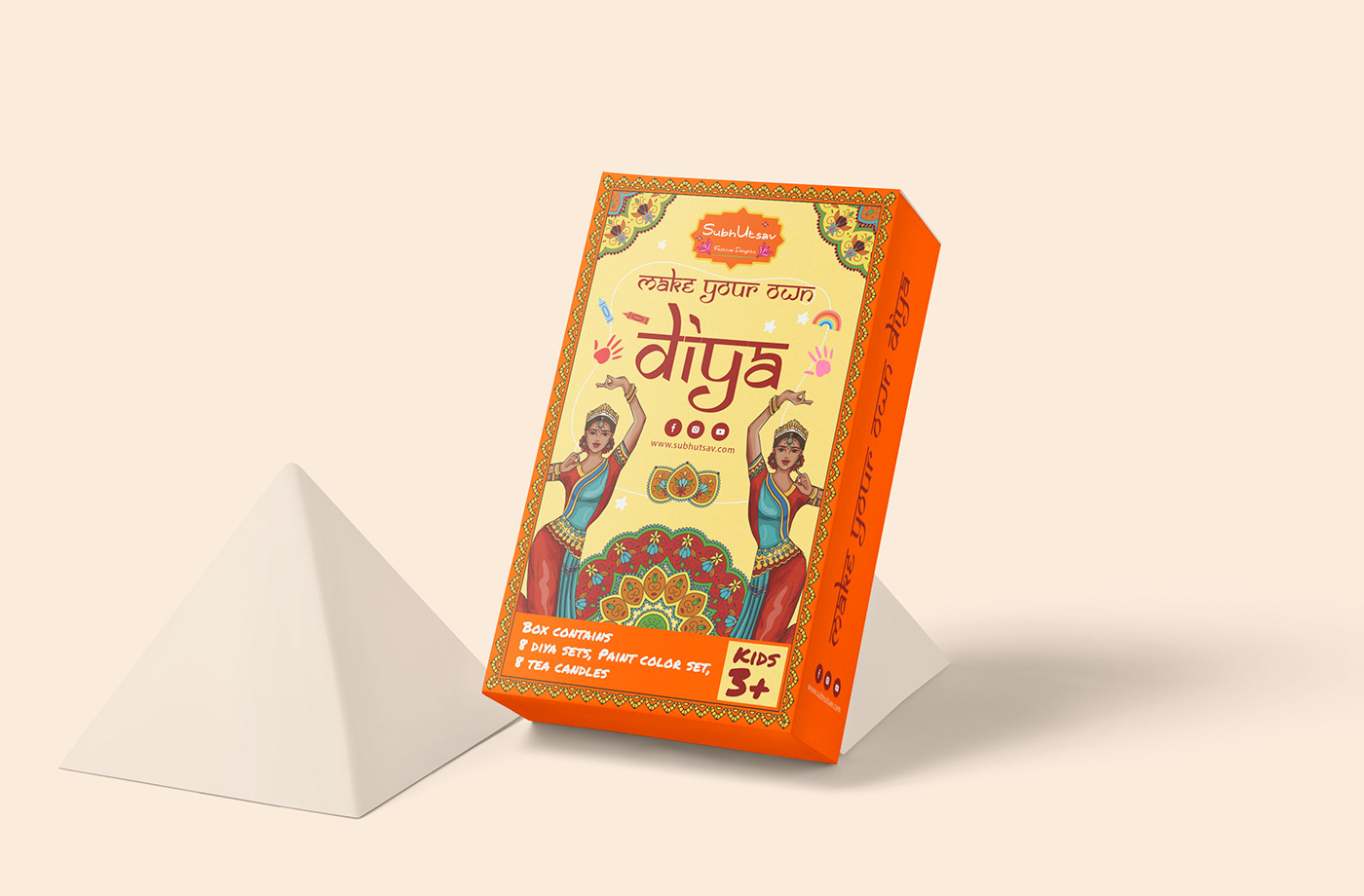 Diwali Packaging brand identity Logo Design festival merchandise packaging design India deepavali branding 