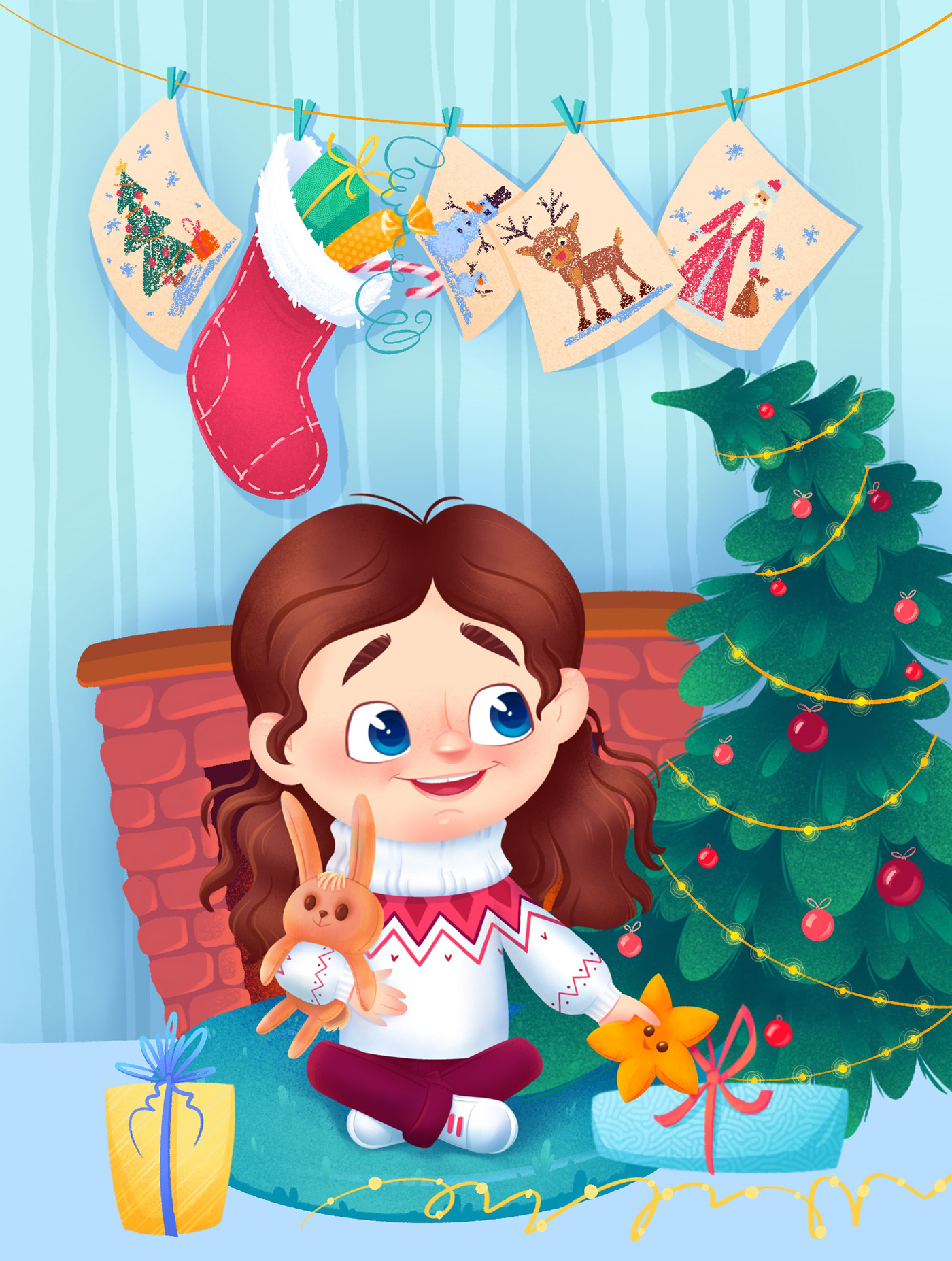 cartoon Character design  sketch digital illustration ILLUSTRATION  Christmas new year Character children book
