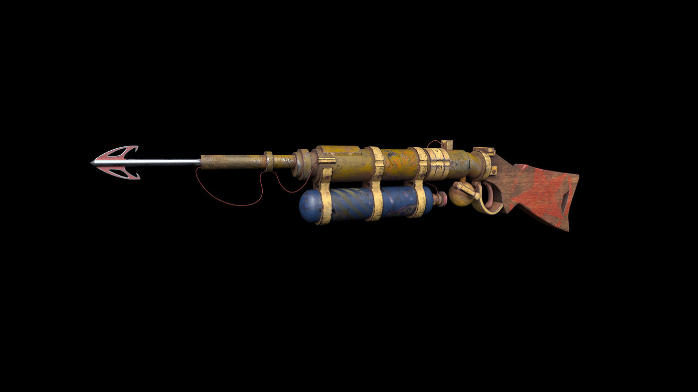 Weapon Maya texture Substance Painter rusted 3d modeling