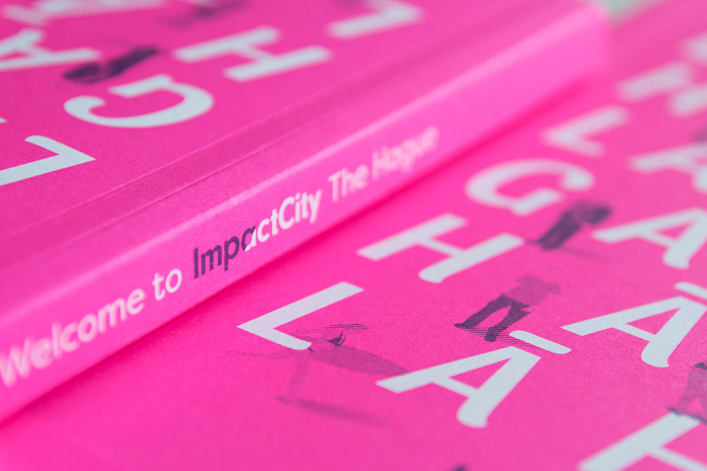 startups impact economy bookazine typography   fluor pink the hague graphic design  bilangual impact city