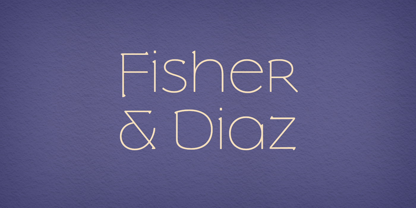 "Fisher & Diaz" set in Slowglass Alt Thin.
