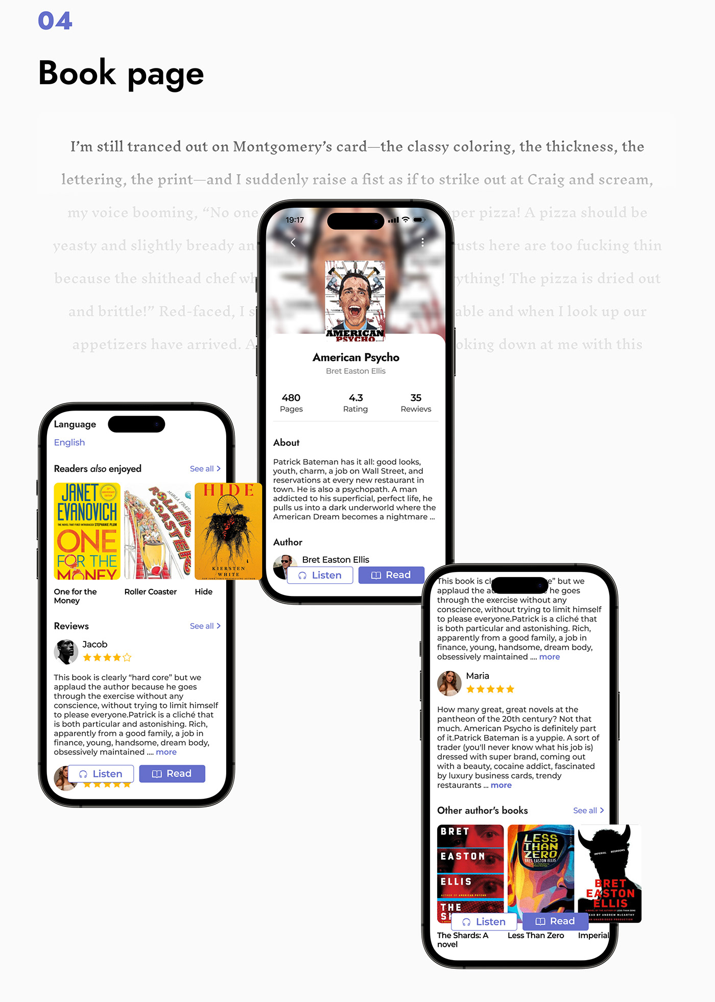 app design book book app Mobile app UI/UX Reading app user interface design app design book application