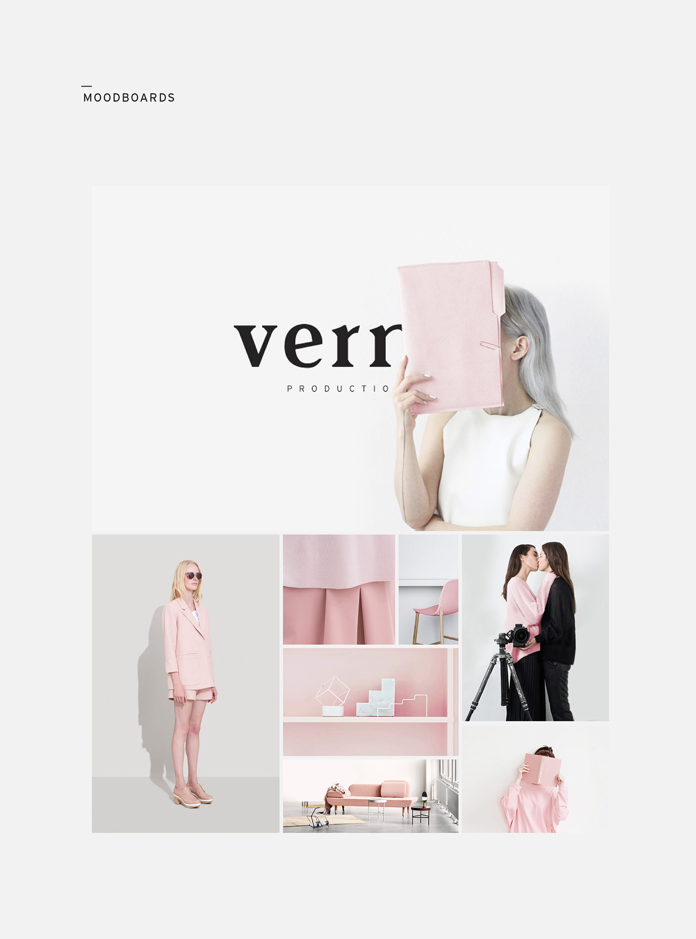 minimal clean simple logo Blog verne Production pink salmon trendy design swiss dutch