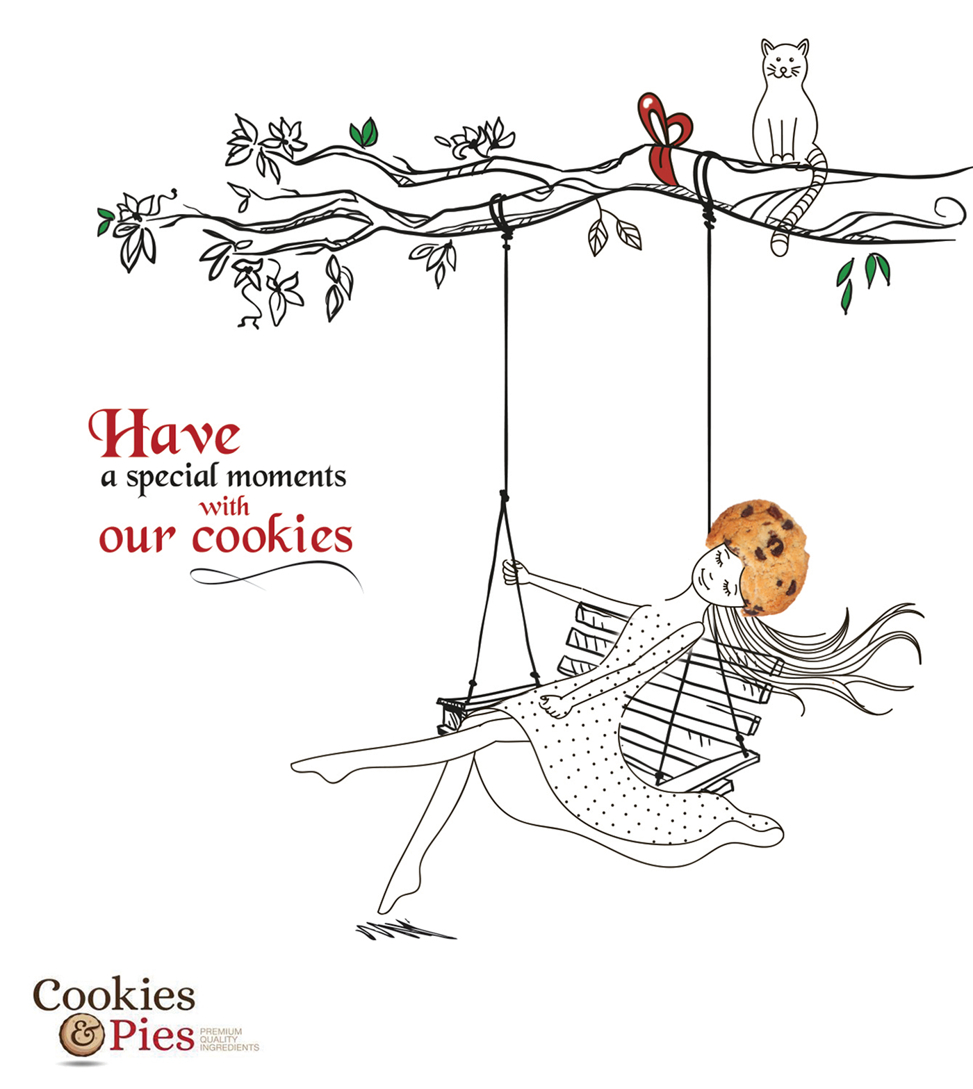 cookies art social media chocolate Tree  ads creative colors