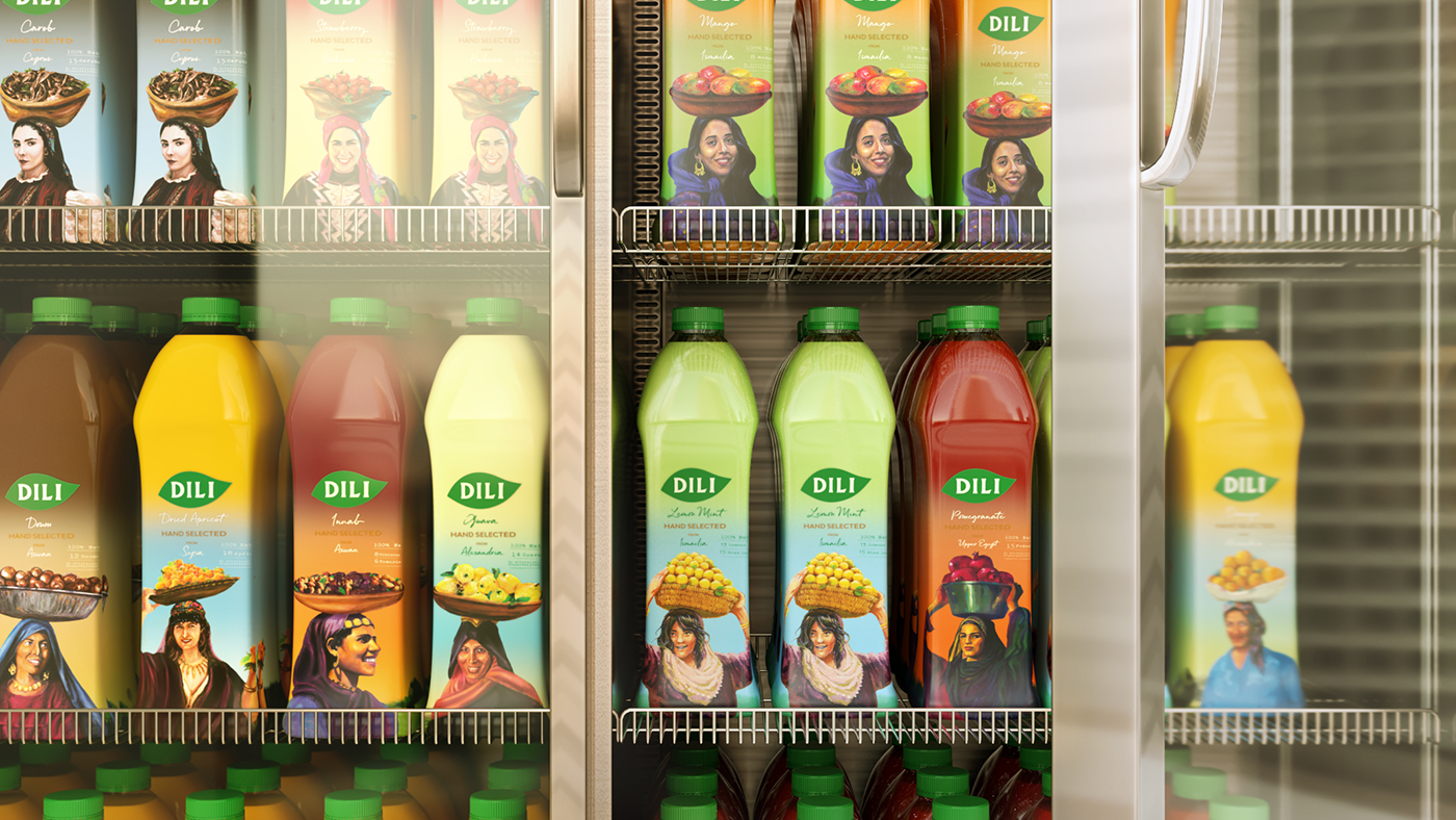 Packaging design branding  juice natural logo revamp painting   fruits
