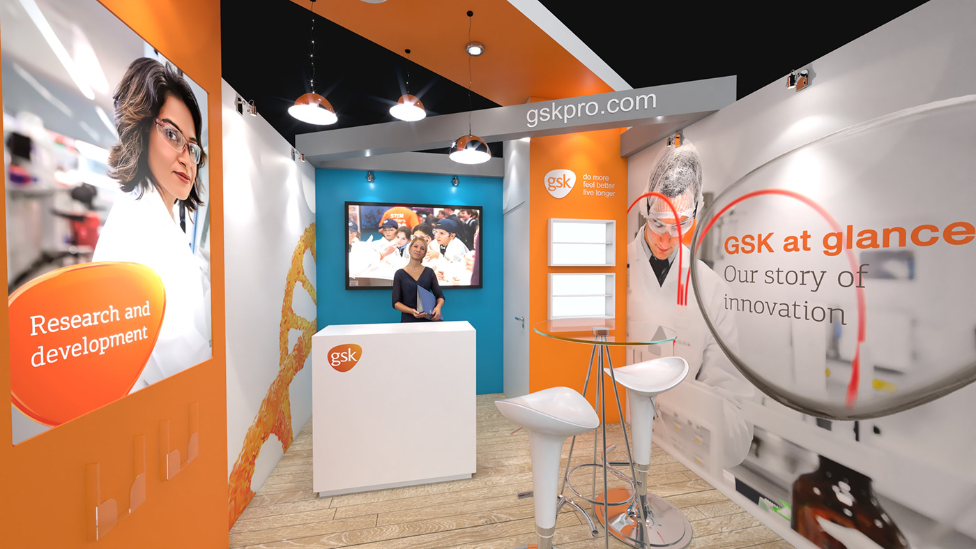 booth Fair Exhibition  Stand GSK trade Display 3D Render 3D model