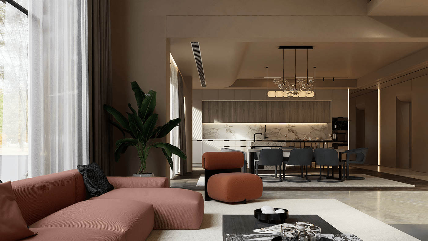 interior design  visualization 3ds max archviz modern D5 Render davinci resolve videography livingroom kitchen