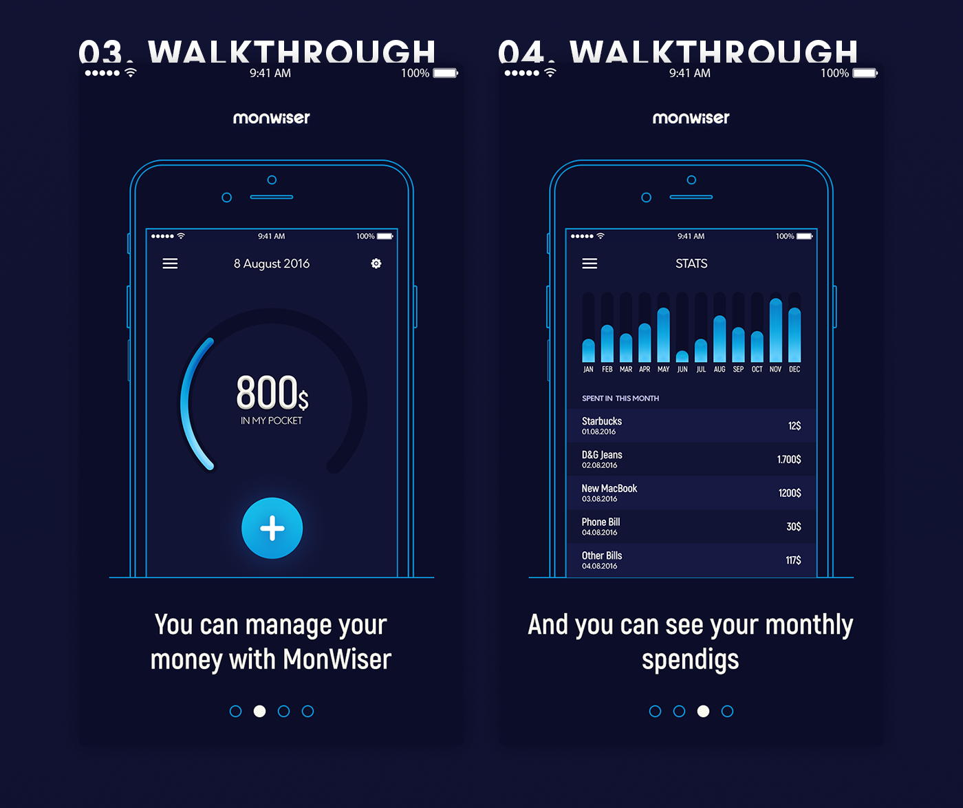 app UI ux new money manangement mobile stats menu design