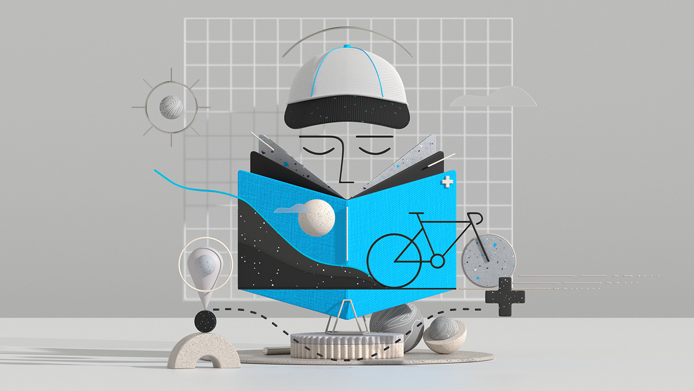 3D 3D illustration Bicycle Cycling ILLUSTRATION 