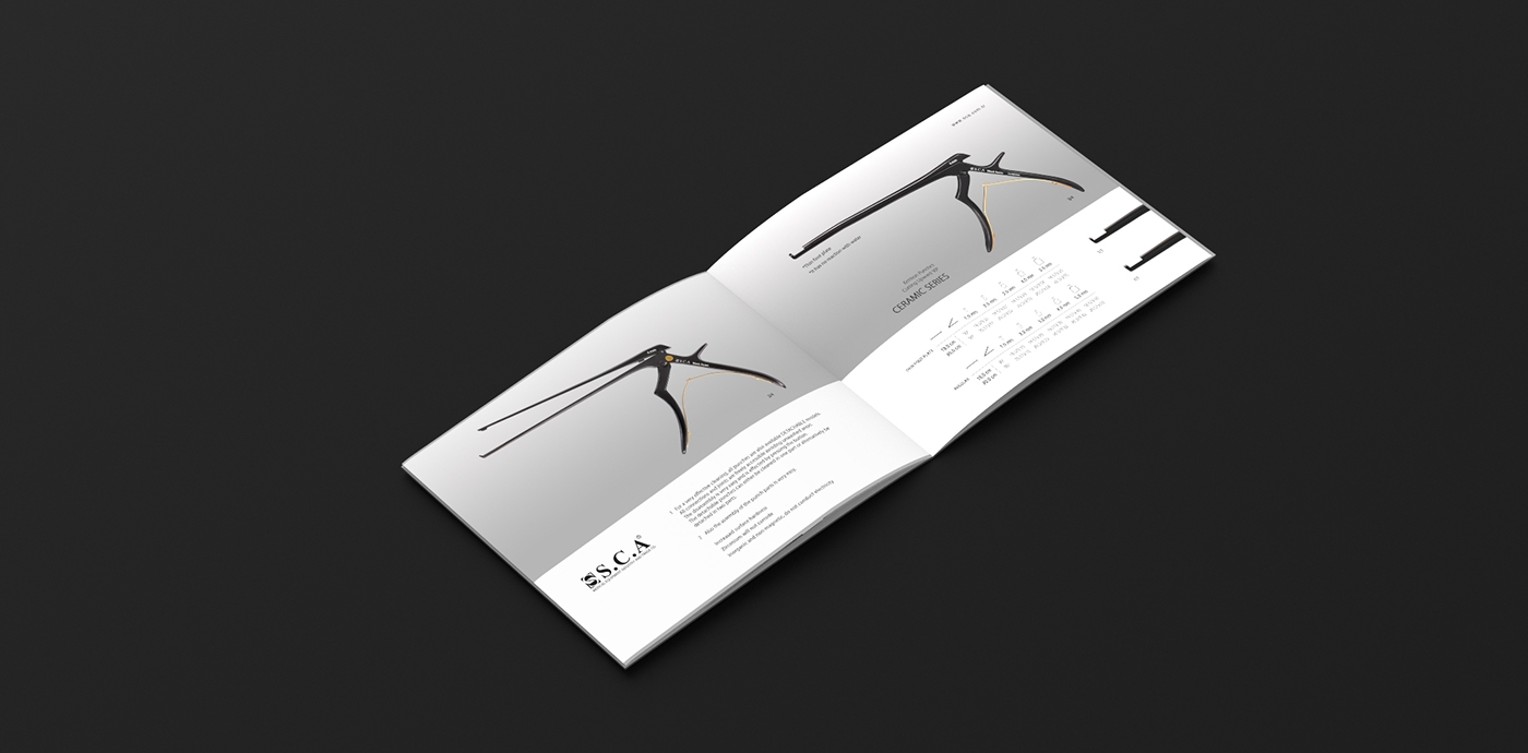 Neurosurgical Kerrisons surgical instruments S.C.A catalog brochure graphic design  box design Packaging