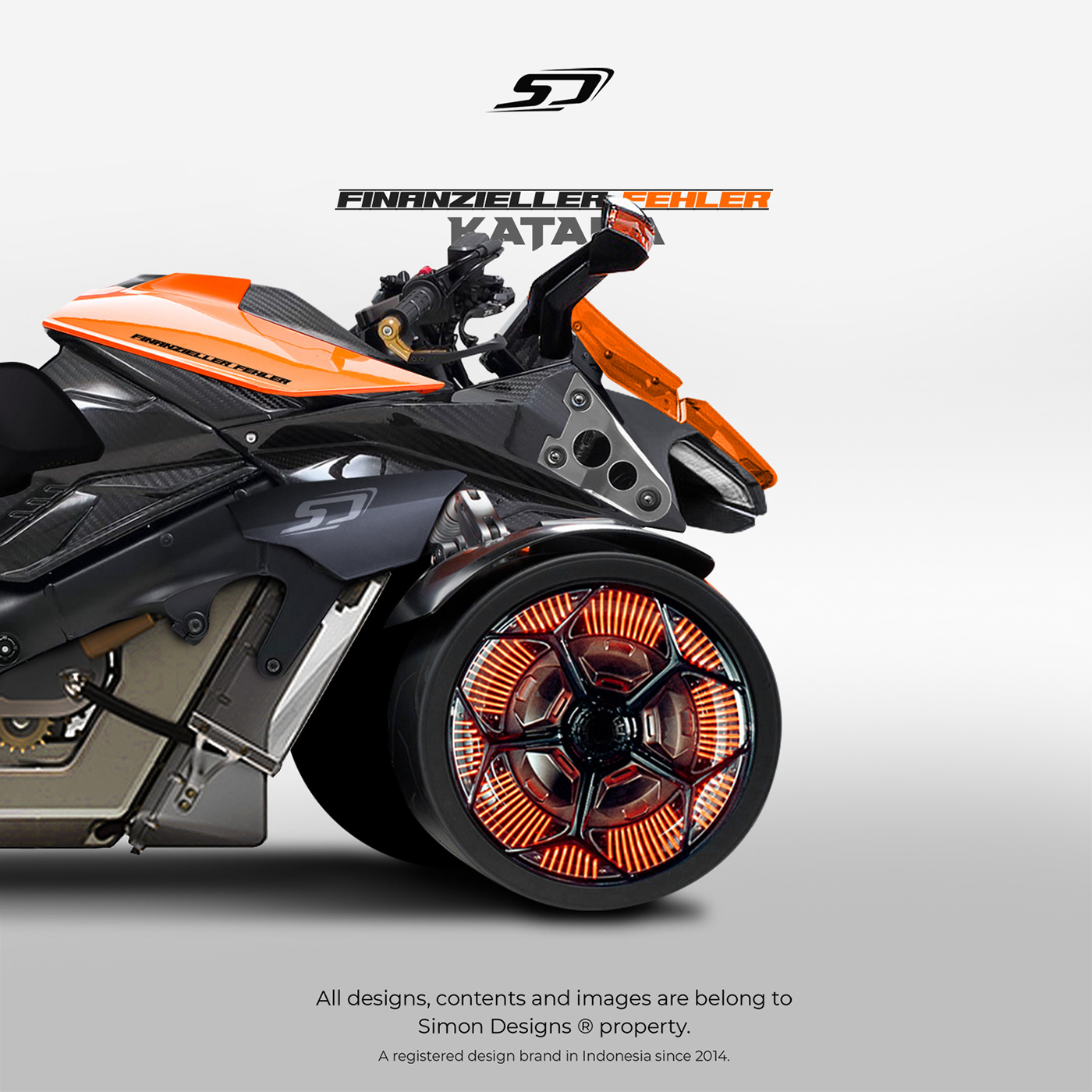 all wheel drive ATV Modification ATV Wannabe designer digital modification electric motorcycle Katana X Simon Designs Suzuki Katana