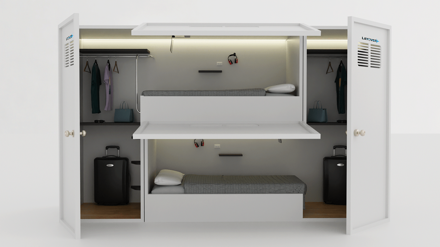 contemporary Render visualization Dormitorio container interior design  Interior design box conteiner