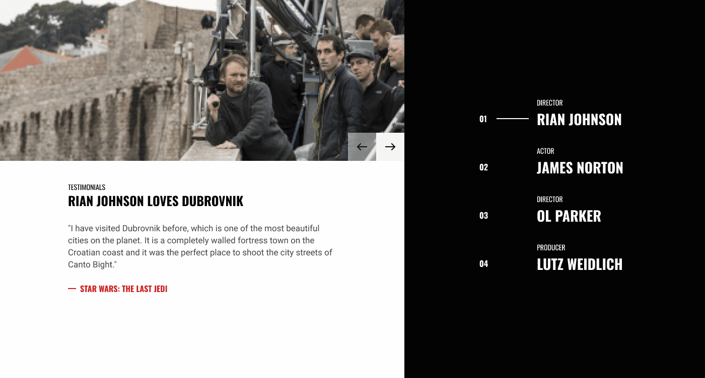 Croatia FILMING Movies portal series ux/ui Web Design 