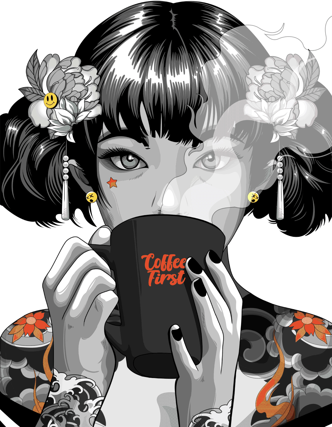 art style japanese illustration art Pop Art Coffee gif geisha Gaming tattoo filipino