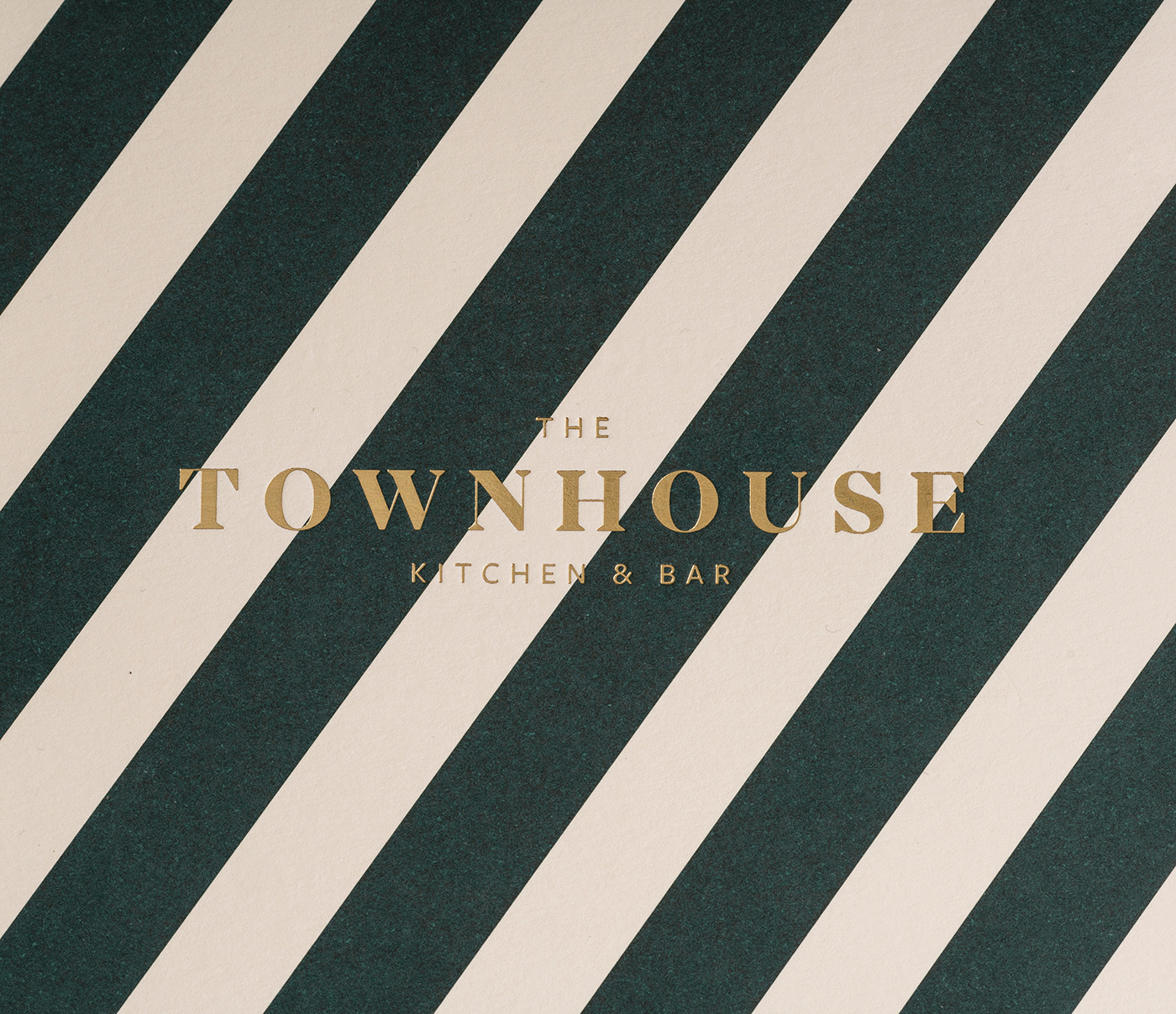 restaurant branding  logo Townhouse stripes green gold design graphicdesign typography  
