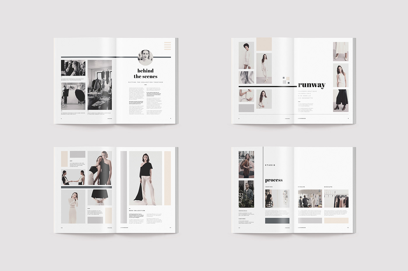 Lookbook studio portfolio InDesign template creative market catalog photobook