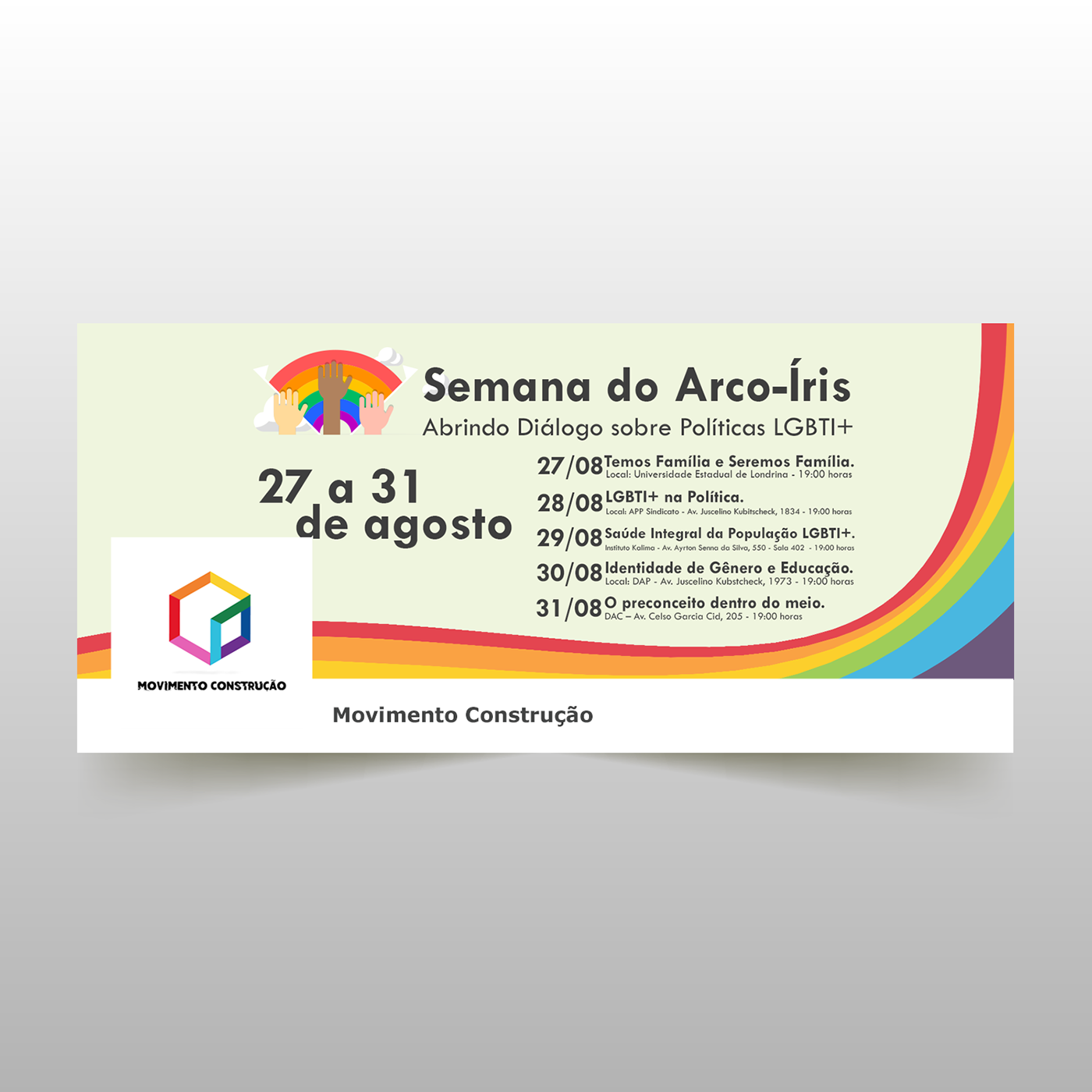identidade visual SEMANA DO arco-íris LGBT lgbti parada LGBT PARADA LGBTI londrina breakfast