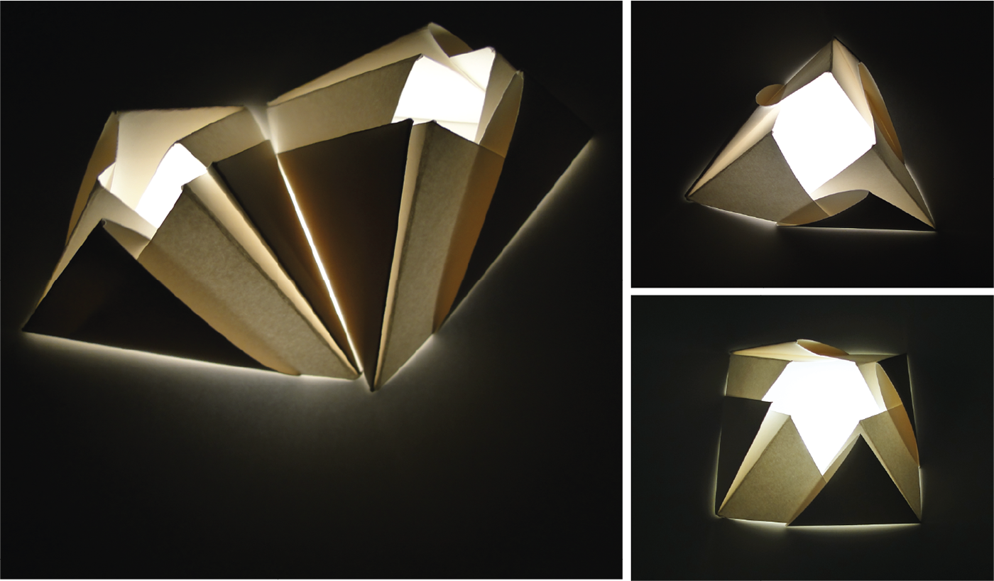 light paper sculpture Experimentation cartotecnica