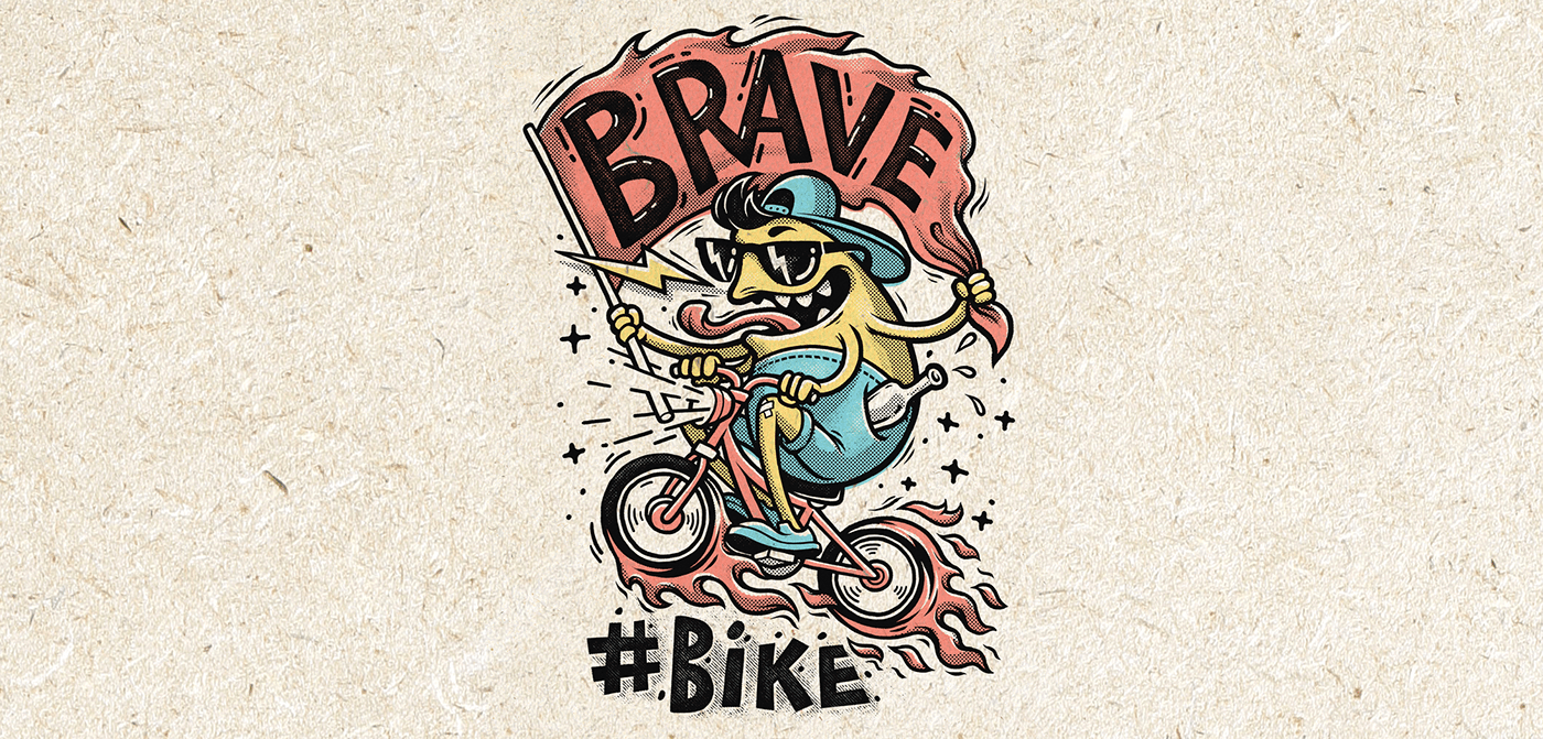 Bike Brave DANCE   fight tshirt tshirtdesign wild