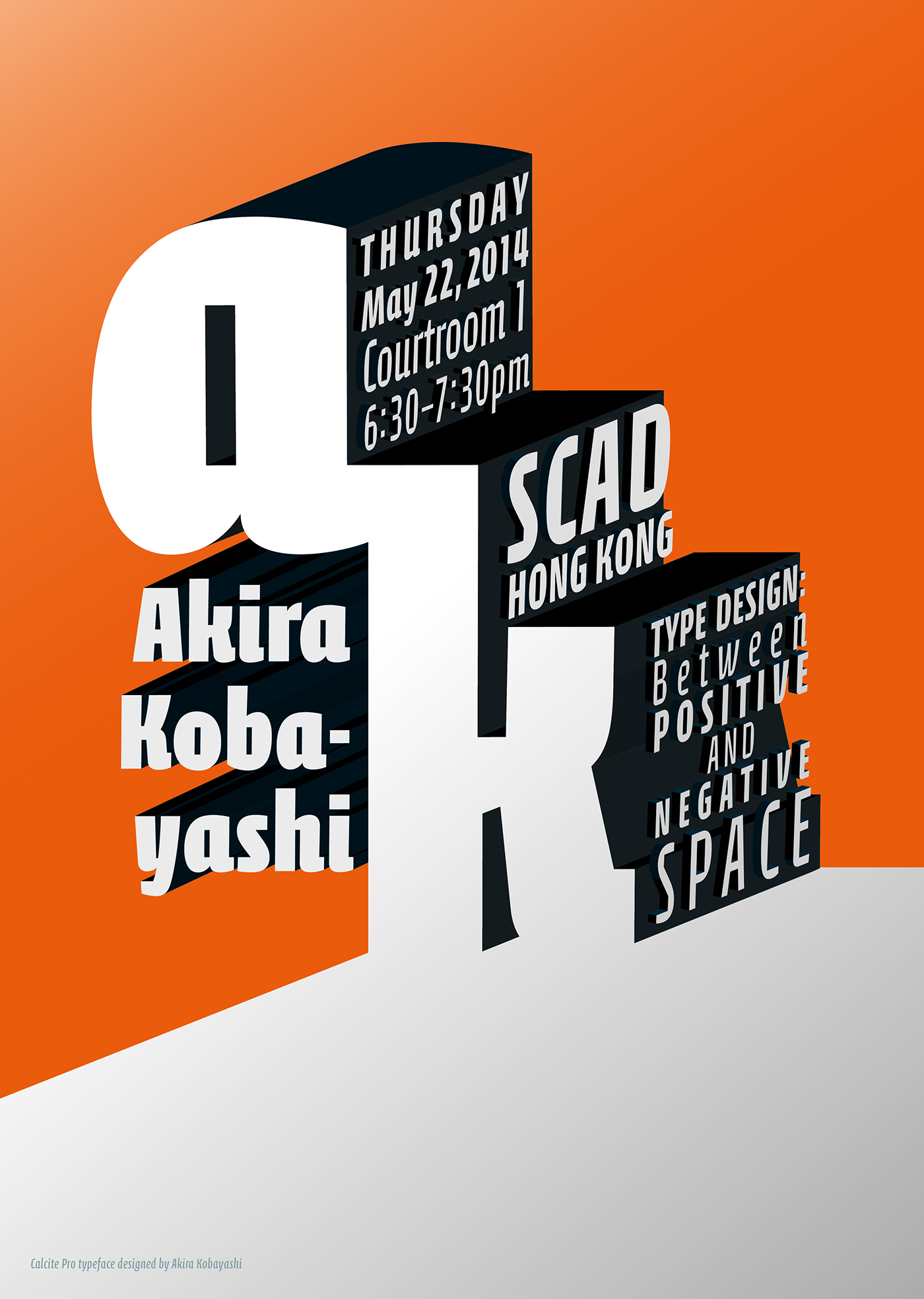 SCAD CALCITE Typeface typographic poster type font monotype type design akira Kobayashi Hong Kong