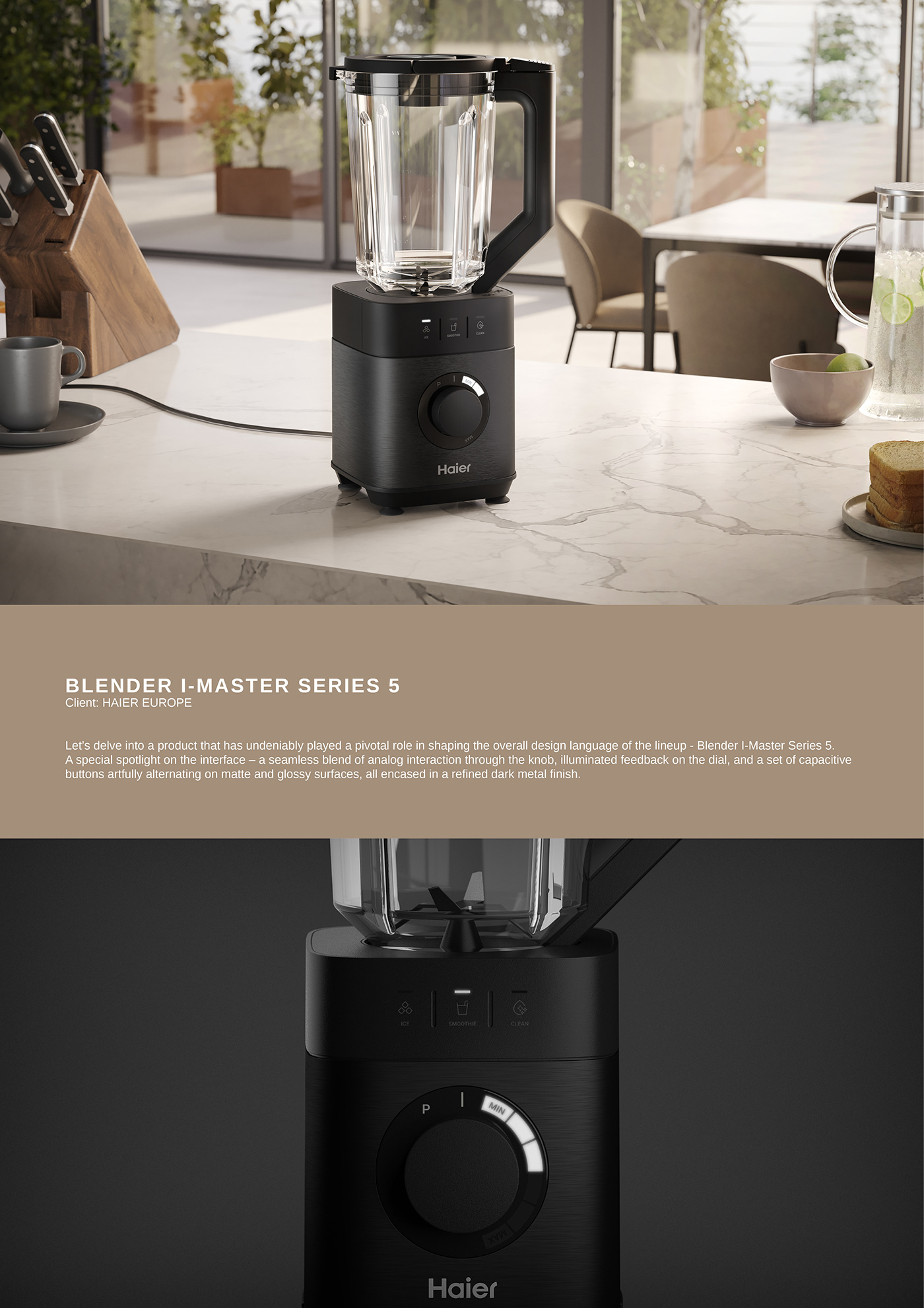 industrial design  product Render visualization Interface knob brushed metal Kitchen Appliance blender device