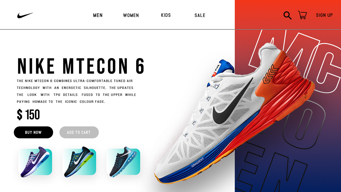 UI/UX ui design Website Nike sneakers Fashion  Photography  landing page Web Design  user interface