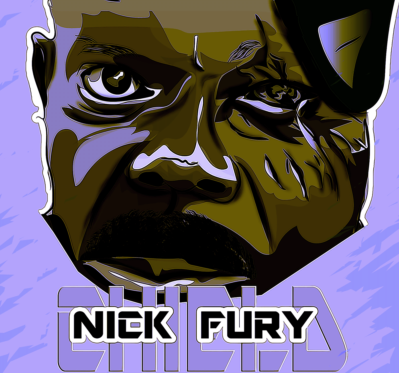 agent cartoon digitalart NickFury shield