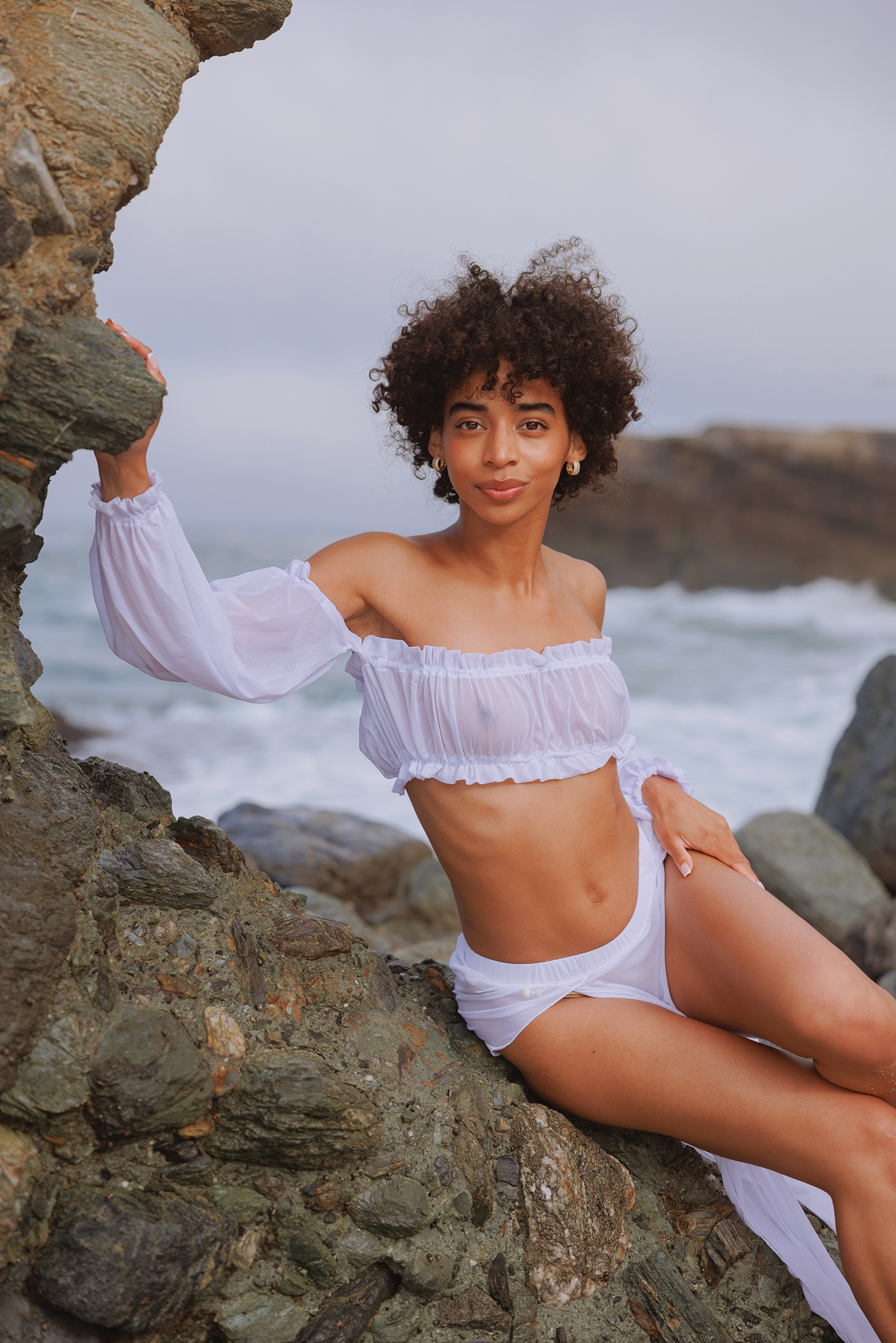 model Fashion  beauty woman portrait swimwear beach Clothing brand identity Social media post