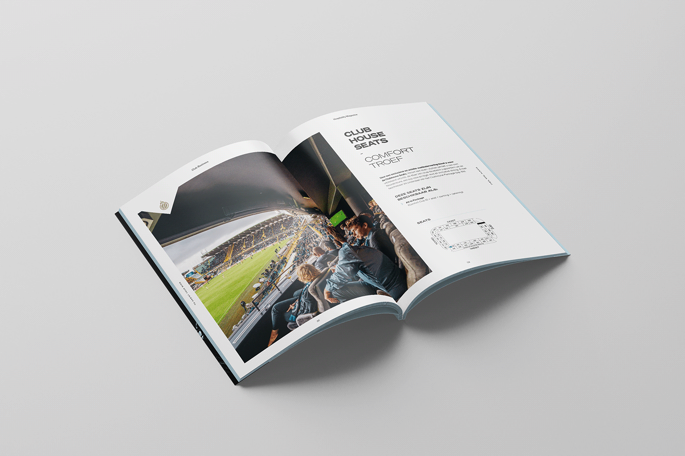 black blue Club Brugge cover football graphic design  Hospitality lines magazine sports