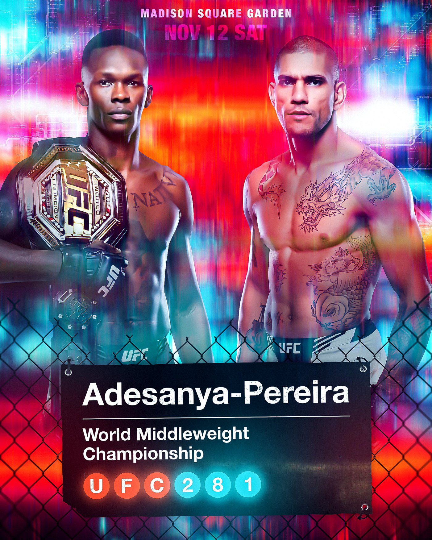 Adesanya Alex Pereira boxes MMA MMA Poster UFC ufc 281 UFC ART UFC Fighter  UFC Poster