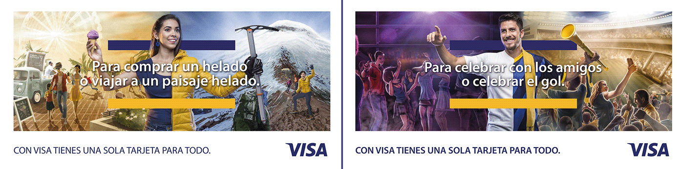 Advertisign Brand Content Ecuador ILLUSTRATION  para todo Photography  print retouch Visa model