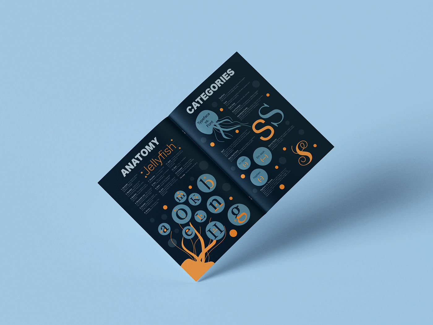 blue Booklet brochure jellyfish Layout Layout Design Logo Design orange typography   vector