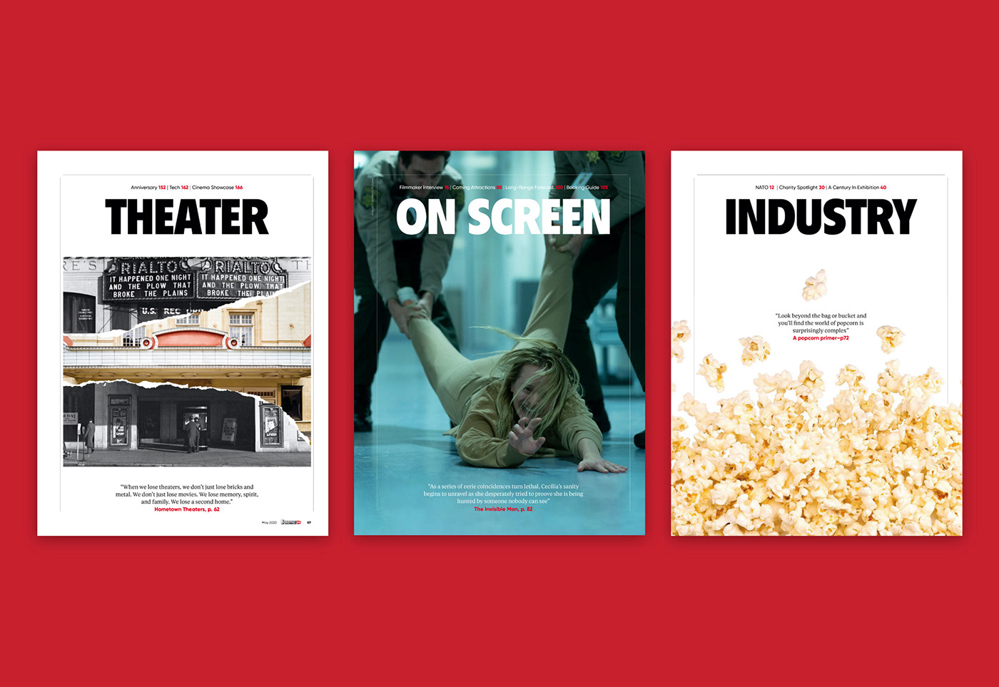 art direction  Cinema editorial Film   magazine Magazine Cover magazine layout Movies redesign typography  