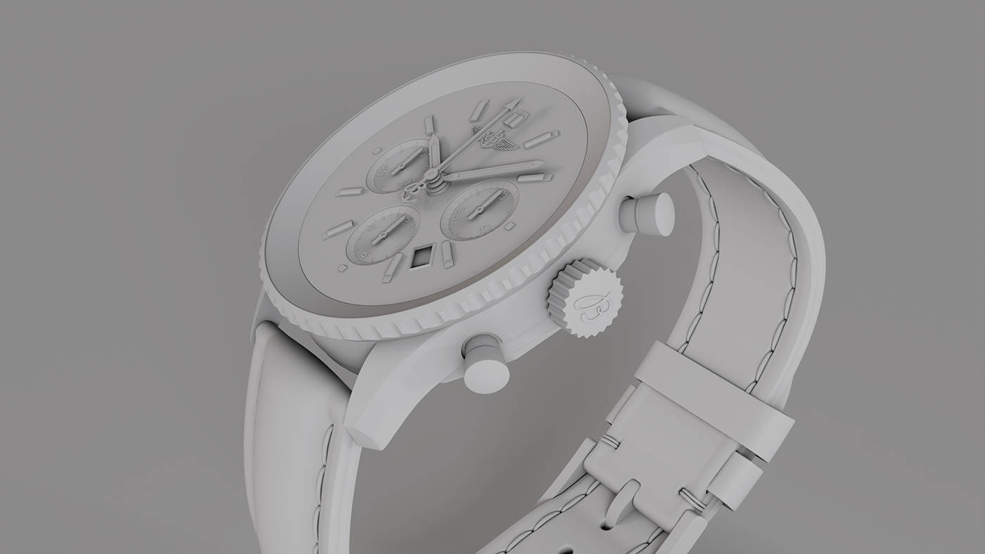 watch product 3D 3ds max Render blender topology Breitling