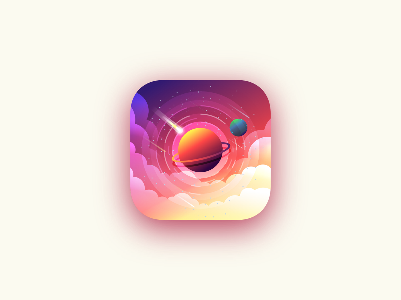 Illustrator Landscape planet moon Icon ios Space  UI ux Project