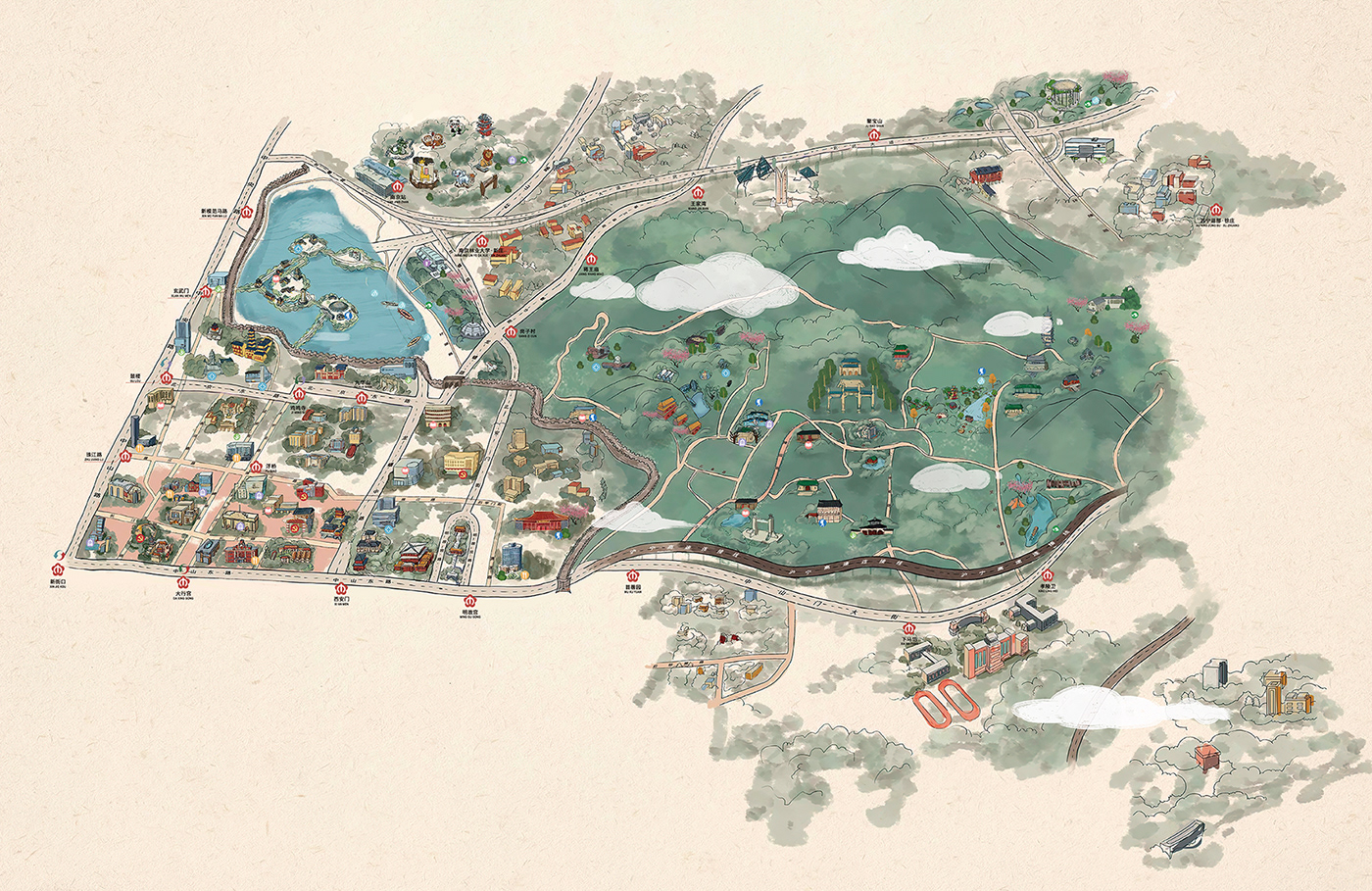 city map 地图   手绘 手绘地图 插图 旅行攻略 游玩 艺术 设计