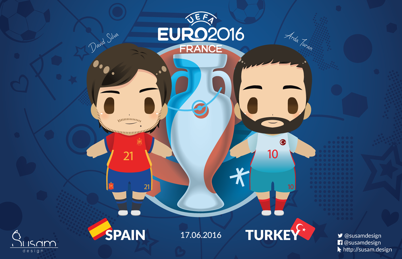 Euro2016 football france spain Turkey national football team David silva Arda Turan chibi Mascot uefa Zlatan Ibrahimovic Kevin De Bruyne Sweden belgium