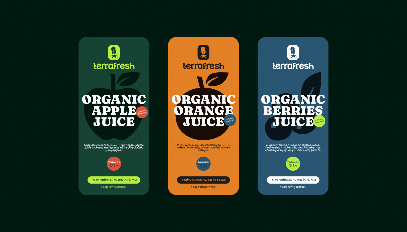 brand identity branding  Logo Design organic Food  Fruit vegetables Packaging juice packaging design