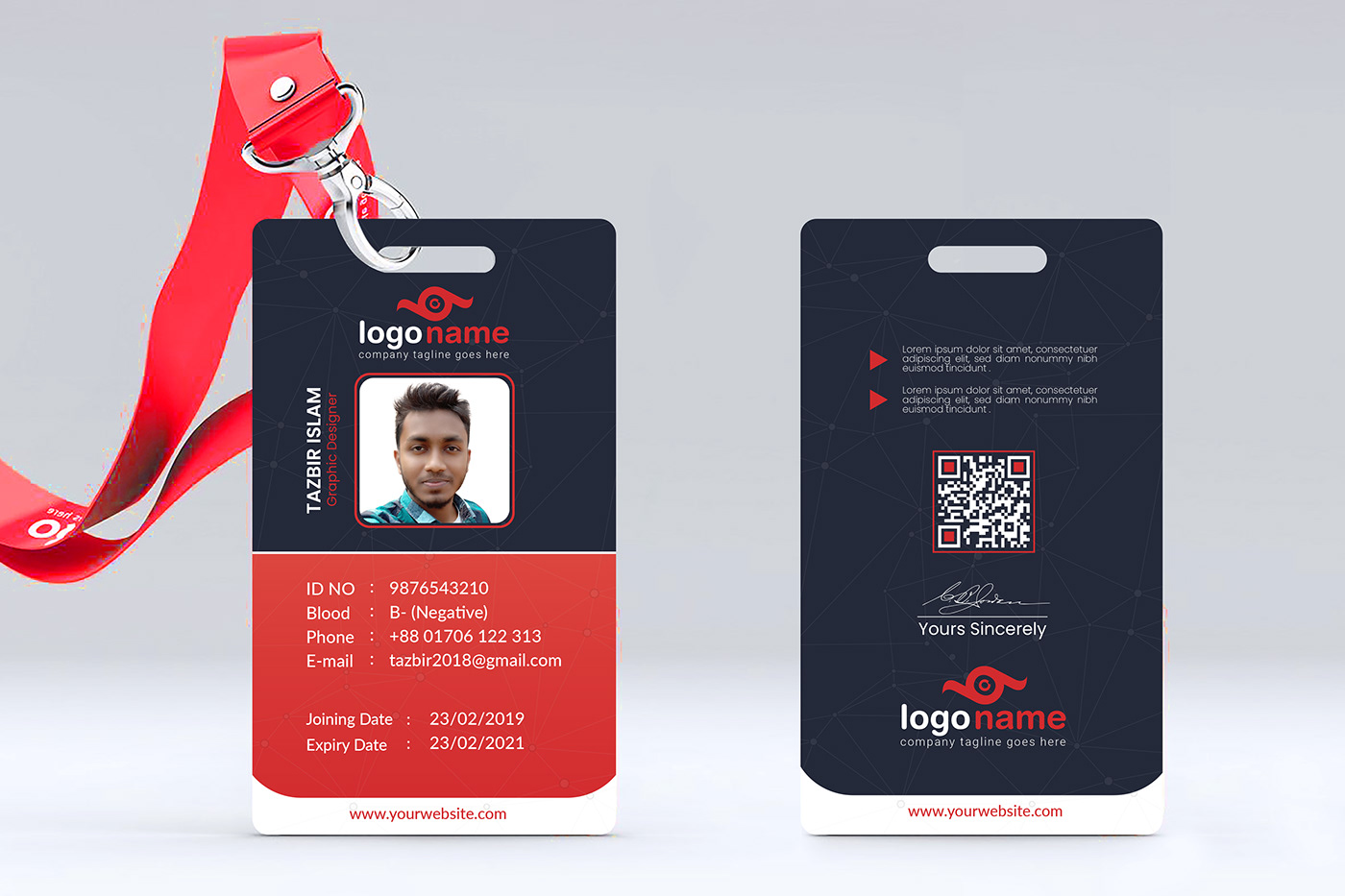 Identity Card Design on Behance Inside Work Id Card Template
