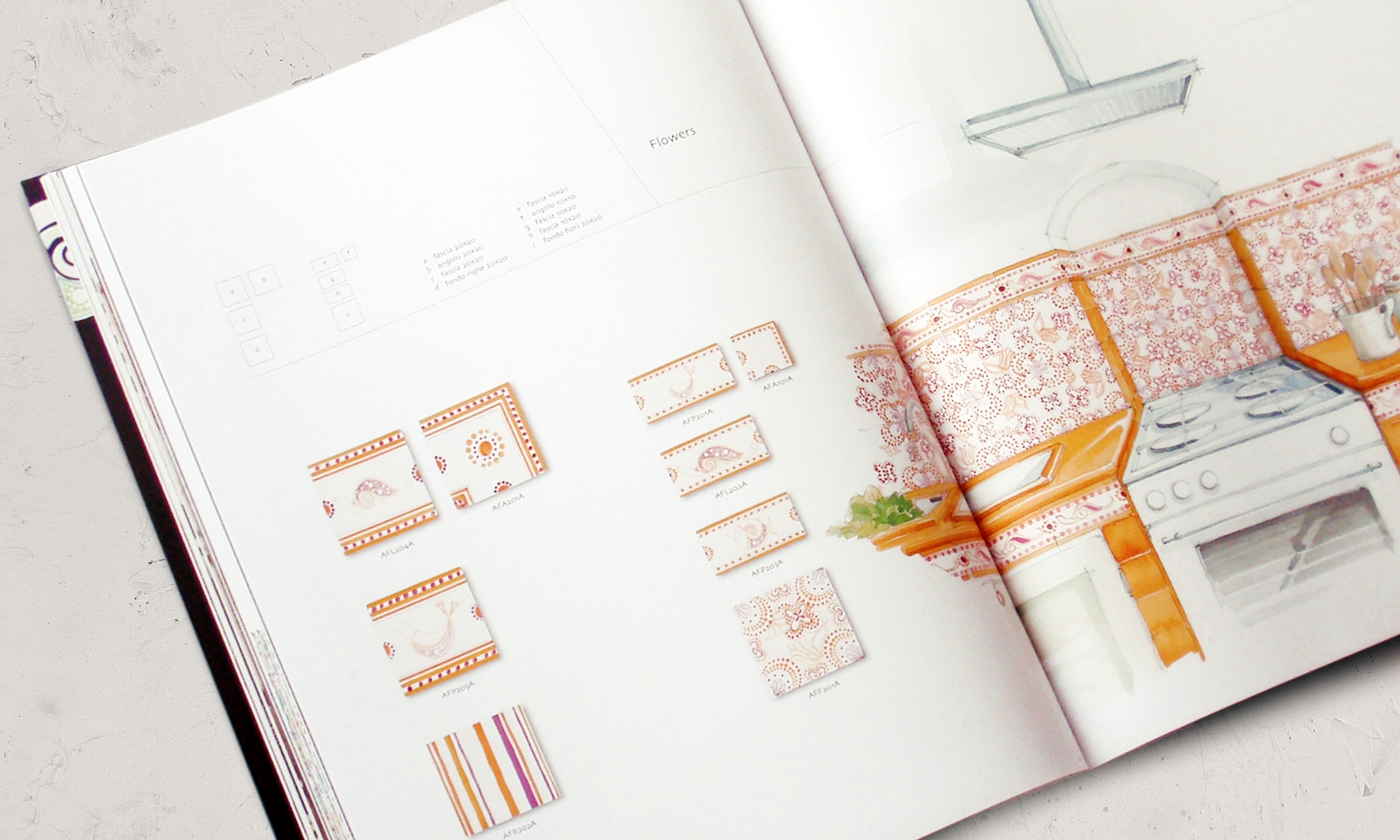 editorial tiles caramic White lines geometric print Layout Catalogue catalogo