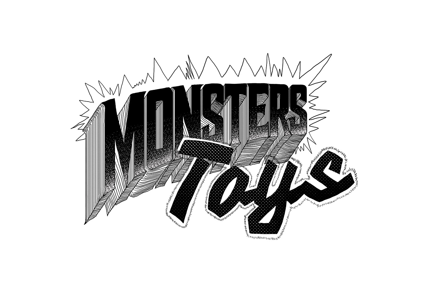 80's frankenstein horror ILLUSTRATION  jouet monster nocolor toys wip logo