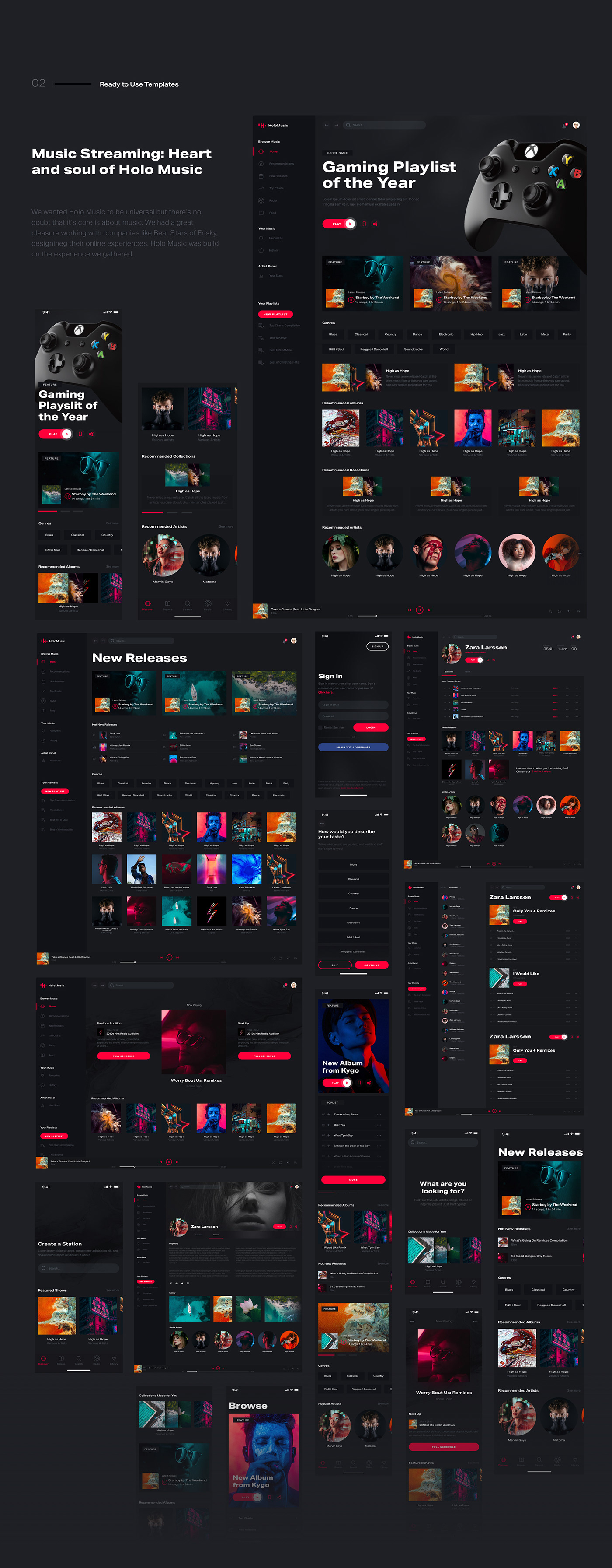 design system ui kit UI Streaming music lifestyle dashboard news Style Guide