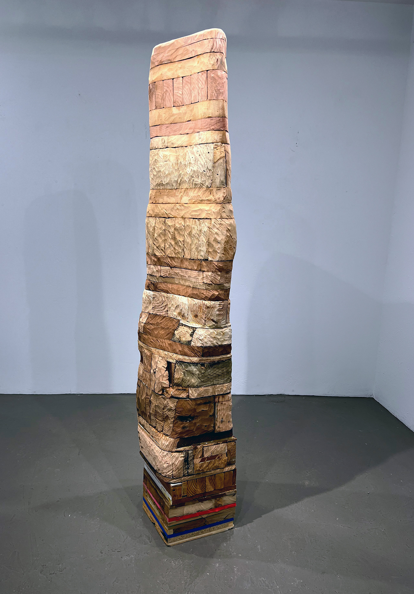 sculpture reclaimed wood monument tower reclaimed materials carved wood fine art abstract