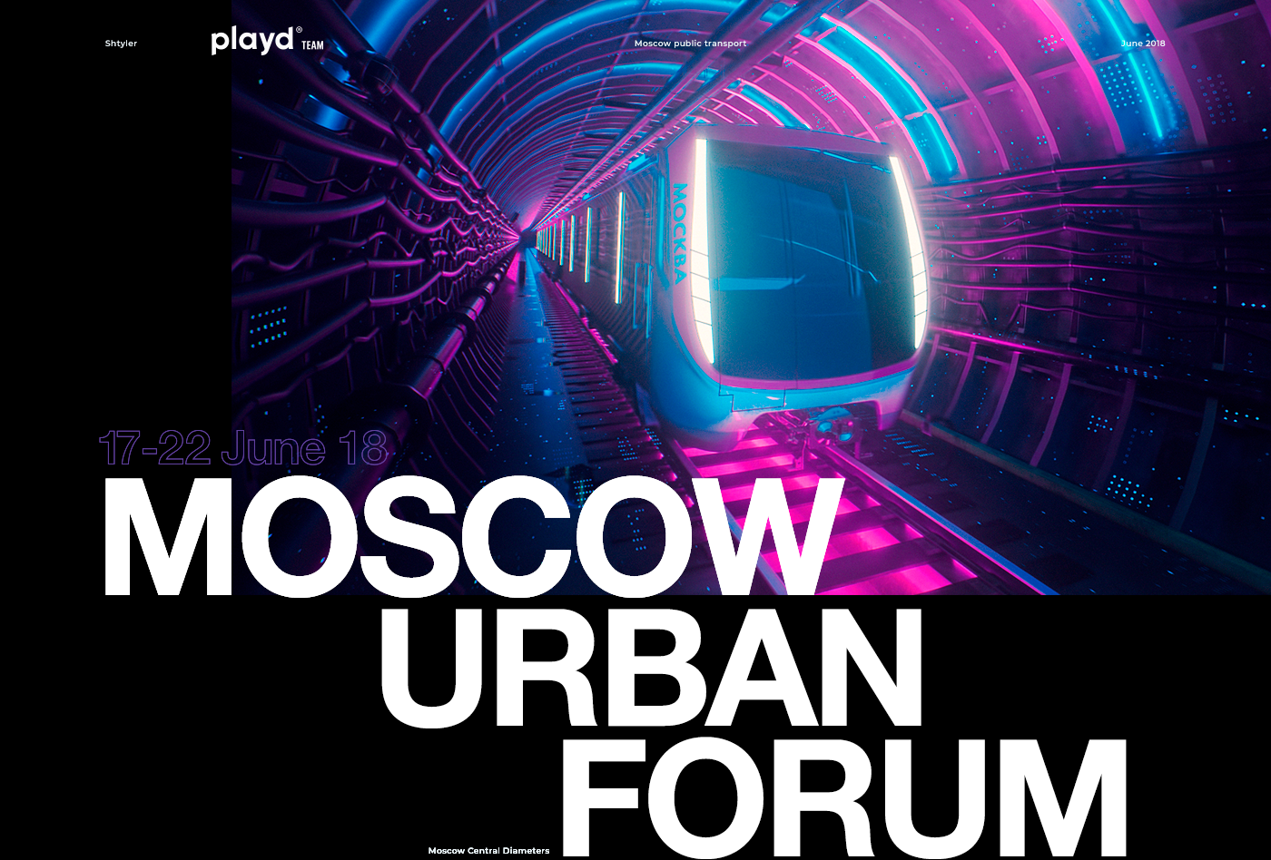 Moscow Russia metro underground city Urban map purple neon HUD