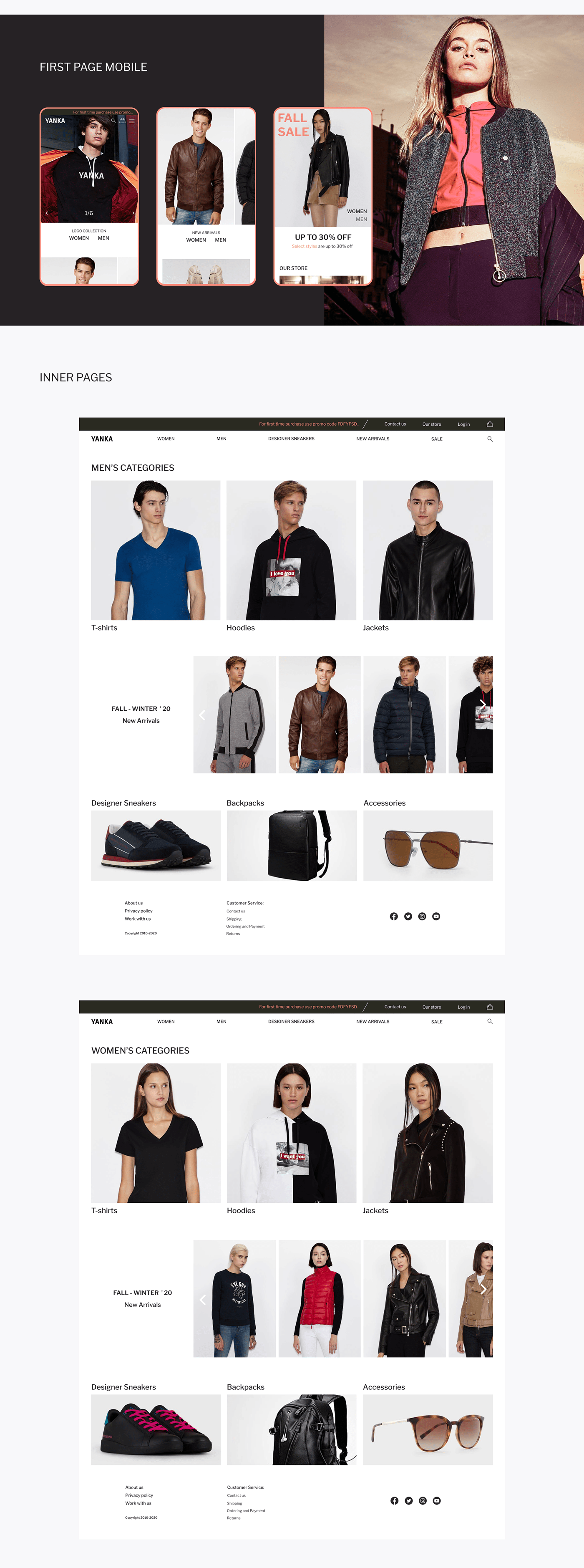 fashion brand online store UI/UX Website design UI ux Webdesign clothes store